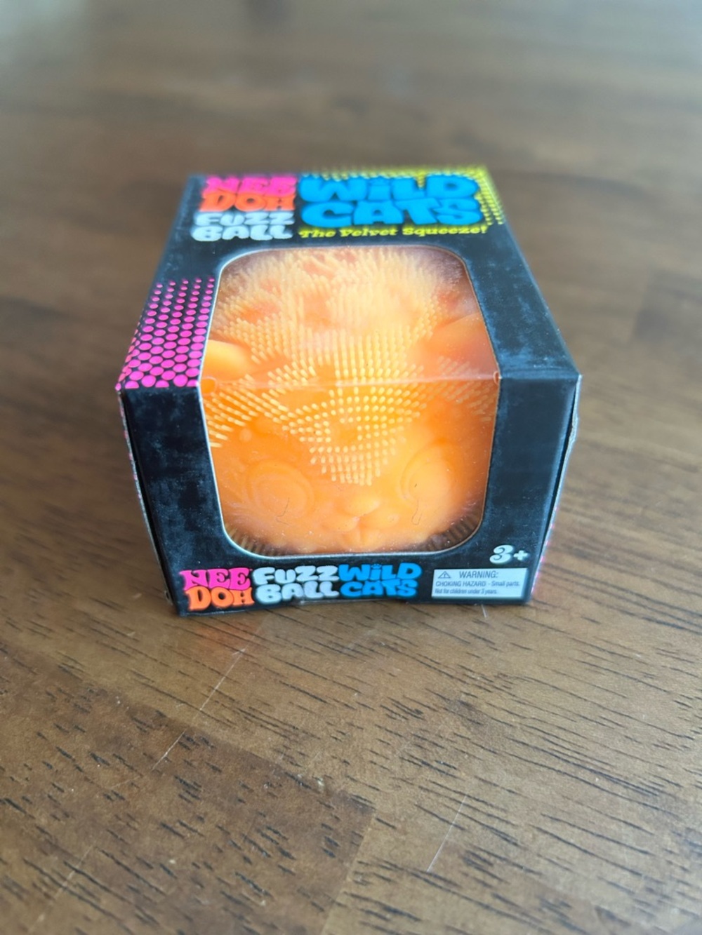 Needoh Fuzz Wild Ball Cats Sensory Squeeze Toy - Orange